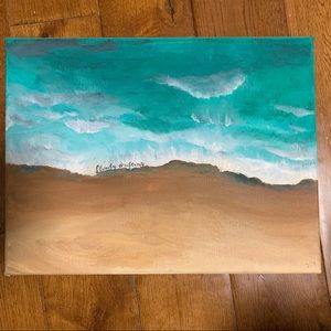 “Slowly drifting”, Waves Acrylic Painting: 12”x16”